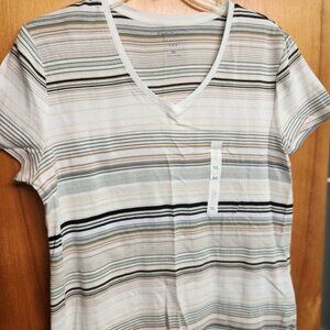 Striped V-Neck Women's Top